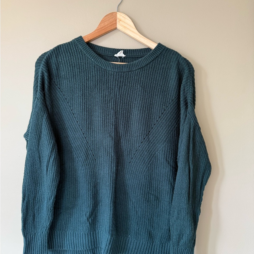 Garage Deep Teal Crewneck Sweater